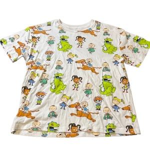Nickelodeon Rugrats Reptar All Over Print Graphic T Shirt Size Small‎